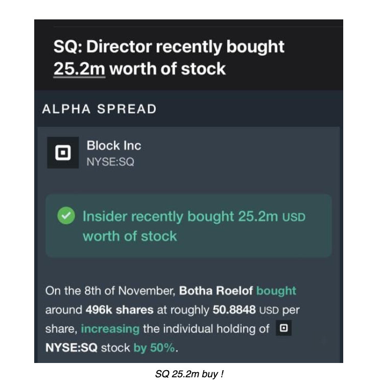 Insider Sales - Block Stock