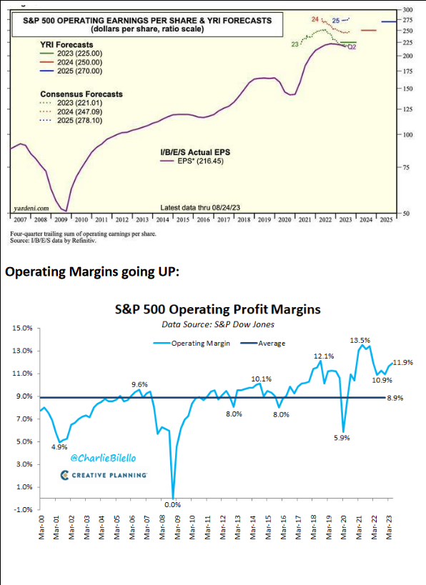 S&P 500 Operating Earnings per Share & YRI Forecasts