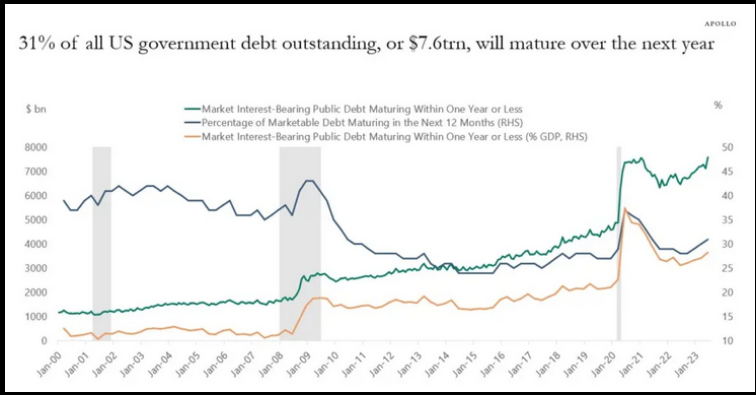 31% of all US government debt outstanding