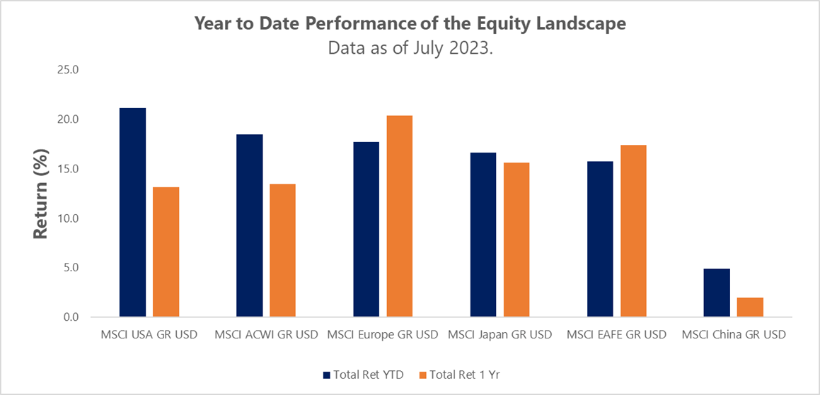 Year to Date Performance of the Equity Landscape
