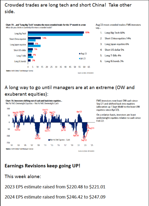 Crowded trades are long tech and short China! Take other side